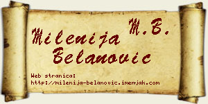 Milenija Belanović vizit kartica
